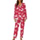 thumbnail image 4 of TaTaai Women's Valentine's Day Printed Lapel Loungewear Set, Long Sleeve Top and Pants Pajama Outfit, Casual Sleepwear Gift, 4 of 5