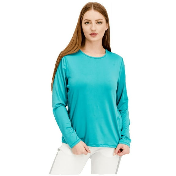 32 Degrees Ladies' Size XXL, UPF 50  Long Sleeve Sun Tee, Teal (Latigo Bay)