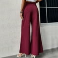 thumbnail image 5 of Women's Wide Leg Pants tie High Waisted solid Palazzo Pants Casual Baggy Flowy Summer vacation Lounge Trousers, 5 of 6