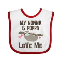 Inktastic Nonna and Poppa Granddaughter Sloth Girls Baby Bib