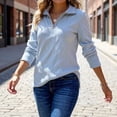 thumbnail image 5 of Womens Half Zip Pullover Sweatshirt Long Sleeve Lapel Quarter Zipper Lightweight Sweatshirts Fall Fashion Tops, 5 of 9