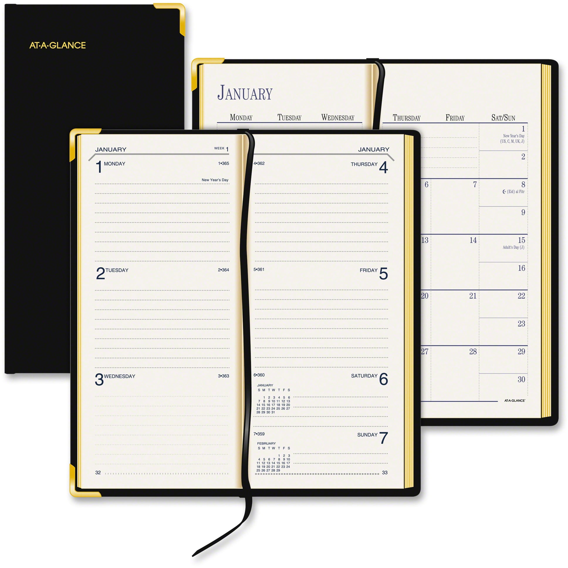 AtAGlance Leather Fine Diary Weekly/Monthly Planner