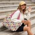 thumbnail image 4 of Pzuqiu Colorful Flower Large Capacity Quilted Tote Bag for Women Pink Diamond Puffer Shoulder Handbag, Lightweight Laptop Tote for Work, Travel, Shopping, College, Everyday Use, 4 of 7