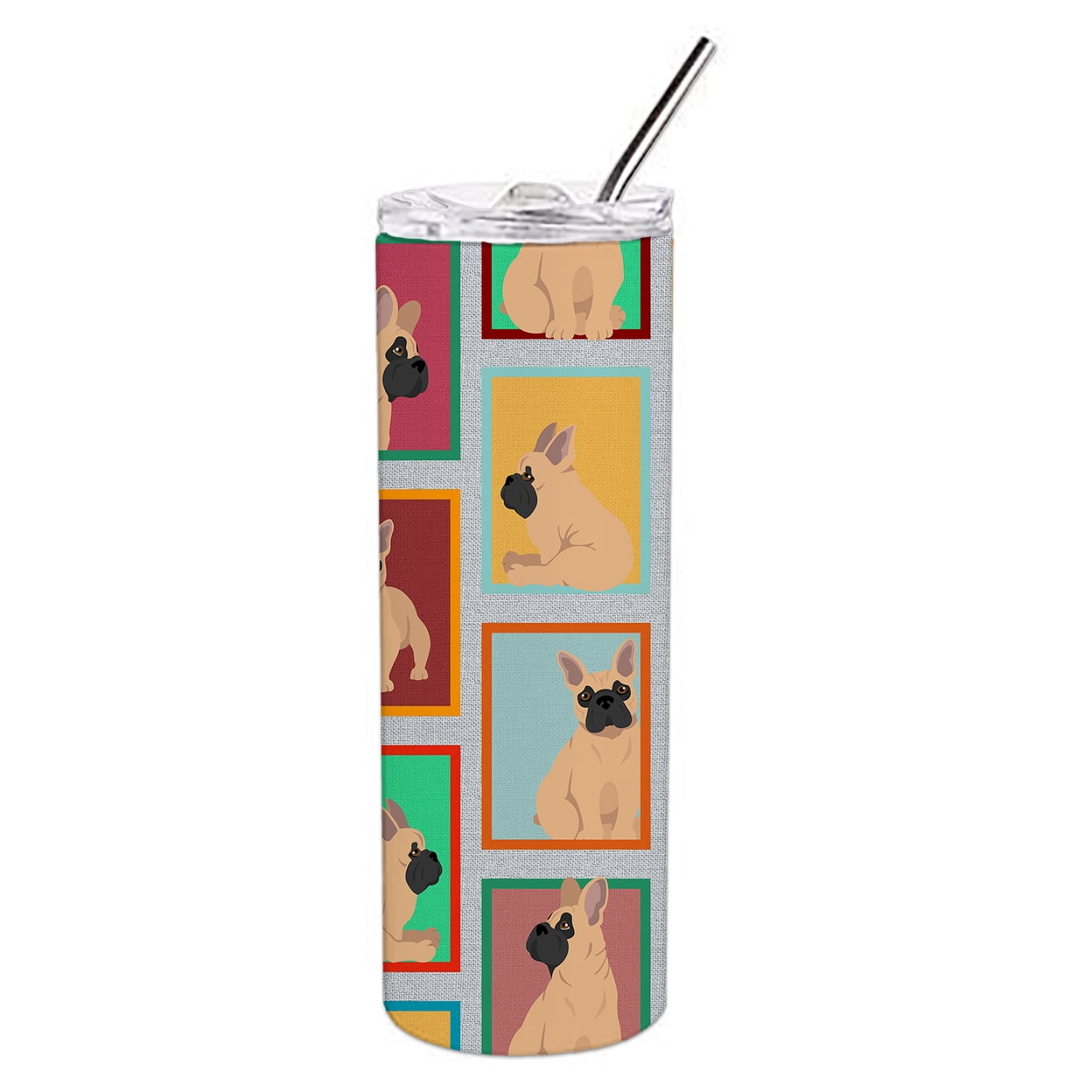 Carolines Treasures MLM1136TBL20 20 oz  Lots of Fawn French Bulldog Stainless Steel Skinny Tumbler