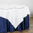 thumbnail image 3 of BalsaCircle 90" x 90" White Square Polyester Table Overlays Wedding Party Tablecloth, 3 of 4