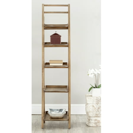 SAFAVIEH Asher Nautical Rustic 5 Tier Leaning Etagere, Oak
