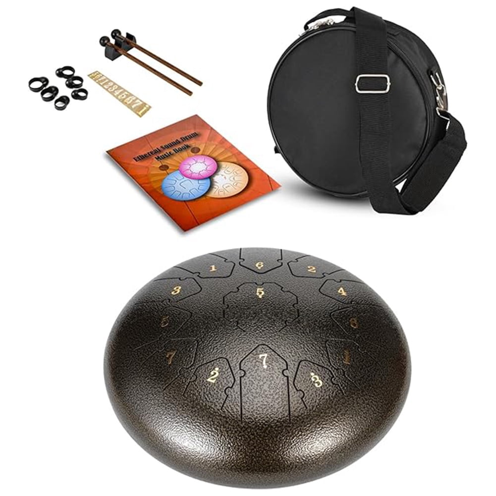 12 Inch 13 Note Steel Tongue Drum C Key Hanplate Percussion Instrument Arrow Shape Hand Pan Drum With Drum Mallets Carry Bag And Music Book,Used For Music Education Concert Spiritual