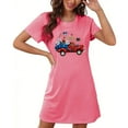 thumbnail image 4 of Camisón corto de talla grande para mujer, camisón de manga corta con estampado de pecho a la moda, camisón para mujer, 4 of 7
