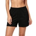 thumbnail image 5 of Gamivast Shorts for Women Elastic Waist Soft Stretch Lightweight Shorts with Patch Pockets Relaxed Fit Gym Workout Lounge Travel Summer Bottoms Black XXL, 5 of 8