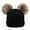 Black Hat Coffee Ball, variant on Simplicity Soft Kids Winter Hat Boys Girls Plush Lined Elastic Toddler Winter Hat Cuddly Ball Pom Pom Ears Knit Baby Hat Warm Kids Beanie Hat