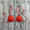 thumbnail image 3 of Bikini Tops For Women Solid Color Lined Casual Handmade Crochet Swimwear Top Only Orange S, 3 of 3