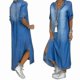 thumbnail image 1 of Womens Casual Denim Long Maxi Dress Ladies Summer Loose Jeans-1-yvan, 1 of 1
