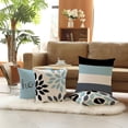 thumbnail image 6 of Light Blue Throw Pillows Covers for Bed Set of 4 Geometric Sky Blue Abstract Decorative Throw Pillow Case Outdoor Square Linen Cushion Cover 18 x 18 inch for Living Room Couch Sofa Home Decor, 6 of 6