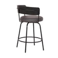 thumbnail image 4 of Home Square 3 Piece 26" Gray Faux Leather Swivel Barstool Set in Black, 4 of 5