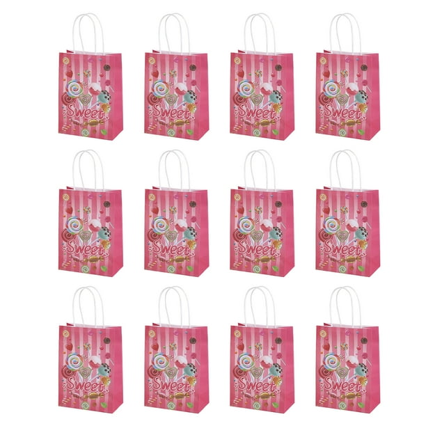 Bearachild 12 piezas de papel con lindo patrón y caramelo 12 piezas de papel ligero funcional con mango de color pieza de almacenamiento de Almacenamiento y organización del hogar NF-Y182