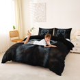 thumbnail image 2 of Castle Fairy Praying Raccoon Bedding,Cute Animal Duvet Cover Full,Brown Black Gray,Black Reversible,3pcs,No Comforter,1 Duvet Cover and 2 Pillowcases, 2 of 6