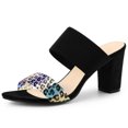 thumbnail image 1 of Sandalias Estampado De Leopardo Tacón De Bloque Para Mujer Negro 41, 1 of 7
