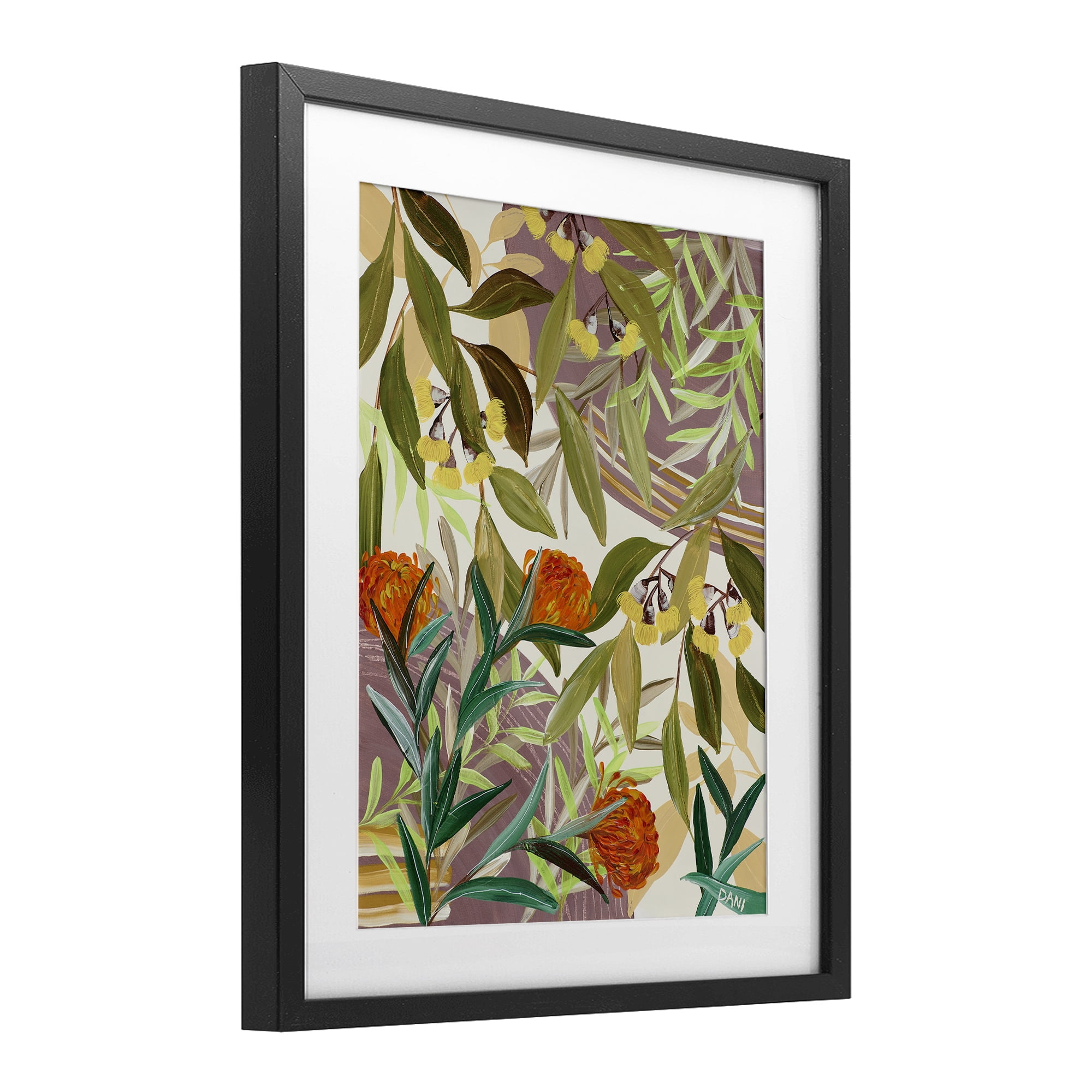 Stupell Industries Walk With Me Blooms Black Framed Print Under Glass, design by Dani Heyward