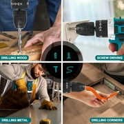 21V Cordless Drill Set, UNTIMATY Power Drill Set with Battery and Charger, Electric Drill Home Improvement, 3/8 Keyless Chuck, 25+3 Torque Setting, Drill Bits, LED&Variable Speed