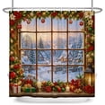 thumbnail image 6 of Tchckioa Christmas Farmhouse Shower Curtain for Bathroom,Waterproof and Privacy Hooks Bath Curtain,72x72, 6 of 6
