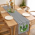 thumbnail image 2 of Welcome Bow Knot Wreath Table Runner - 120 Inch Long, Kitchen Dining Table Runner Dresser Scarves, Summer Flowers Black Gray Plaid Farmhouse Decor for Coffee Tables Wedding Party Banquet, 2 of 7