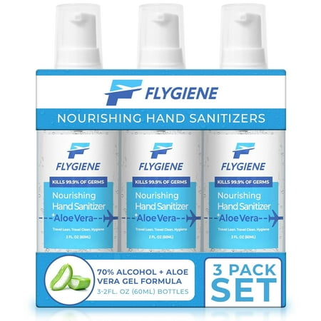 Hand Sanitizer Travel Size - Pocket-Sized Portable Hand Gel with Aloe Vera - TSA Approved - Hand Spray - Non-Drying Hand Sanitizers - Convenient for Everyday Use (2 oz Pack of 3)