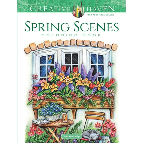 Adult Coloring Books: Seasons Creative Haven Spring Scenes Coloring Book, (Paperback)