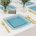 thumbnail image 6 of The Edge Collection Elegant Transparent Blue with Gold Rim Square Dinner Tableware COMBO Set: 20 Servings, 6 of 6