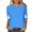 Sky Blue, variant on Short Sleeve Round Neck Printed T Shirt Casual Three Quarter 3/4 Sleeve Halloween Tee Top