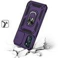 thumbnail image 5 of For Samsung Galaxy S22 Ultra Hybrid Case with Stand, Camera Lens Protection & 360° Rotate Ring, Shockproof, Soft Bumper Cover ,Xpm Phone Case [ Purple ], 5 of 10
