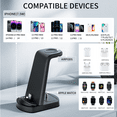 thumbnail image 5 of 3 in 1 Charging Station for iPhone, 18W Fast Wireless Charger for iPhone 14 13 12 11 Pro X Max XS XR 8 7 Plus 6s 6 & Airpods, Wireless Charging Stand for Apple Watch Series 9 8 7 6 SE 5 4 3 2, 5 of 7