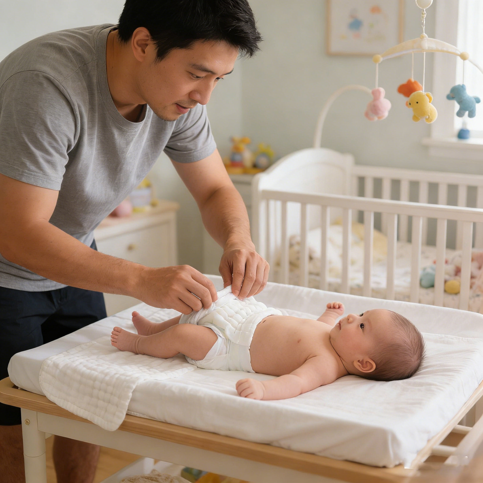 Ultra Soft Cotton Gauze Reusable Washable Baby Cloth Diaper, Superior Absorbency Water-Tight Leakproof Skin-Friendly Diaper, 2-in-1 Nursing Cushion for Daily Use & Travel