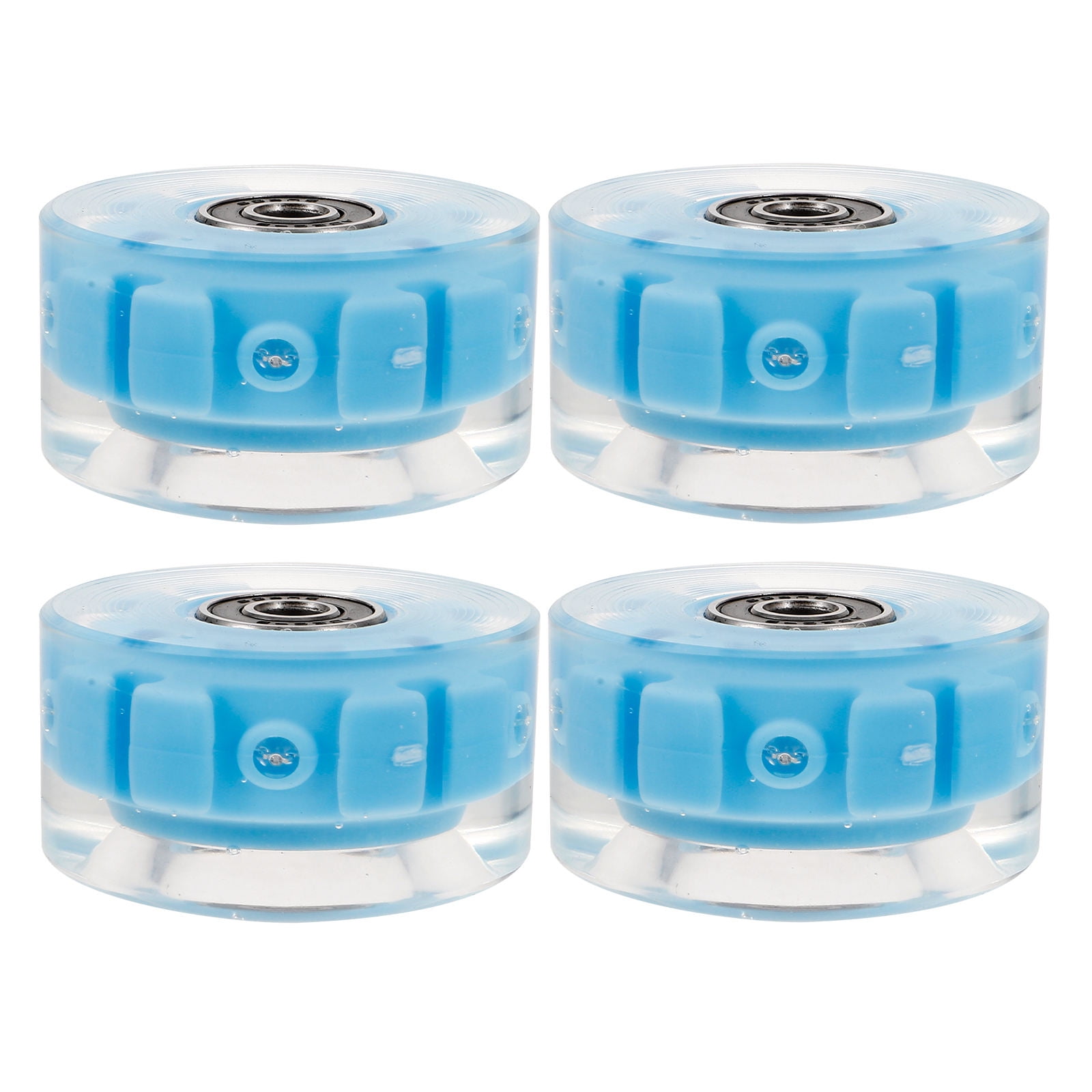 BRIGHTFUFU Skate Accessories 4Pcs Blue Roller Skating Flashing Wheels for Skaters