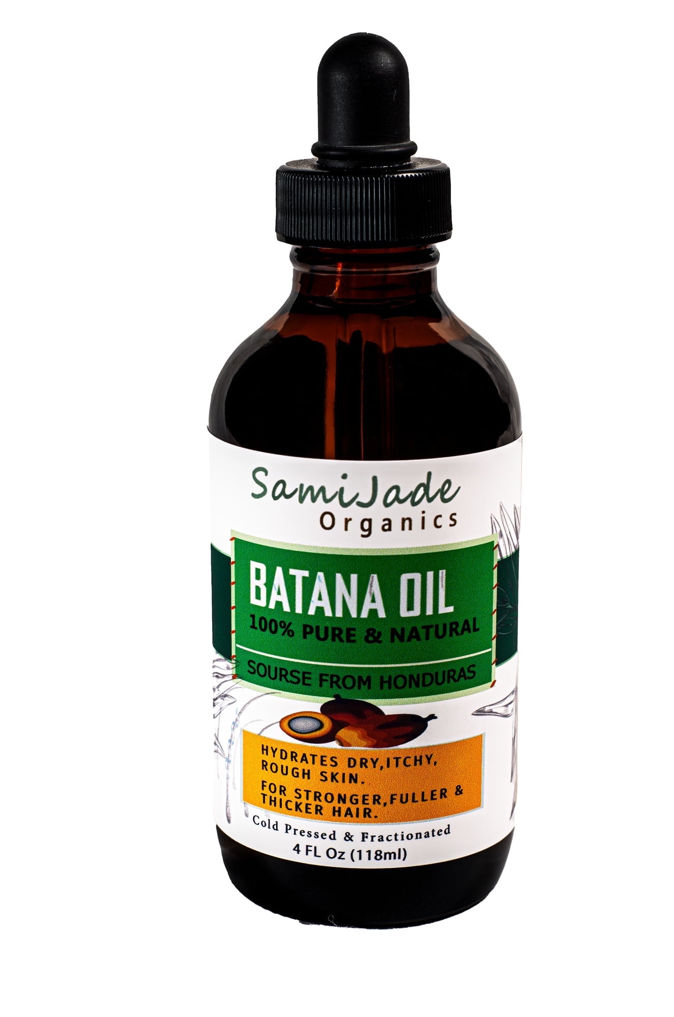 Samijade Organics Batana Oil for Hair Growth 100% Pure & Natural - For Thicker & Stronger Hair 4 FL OZ