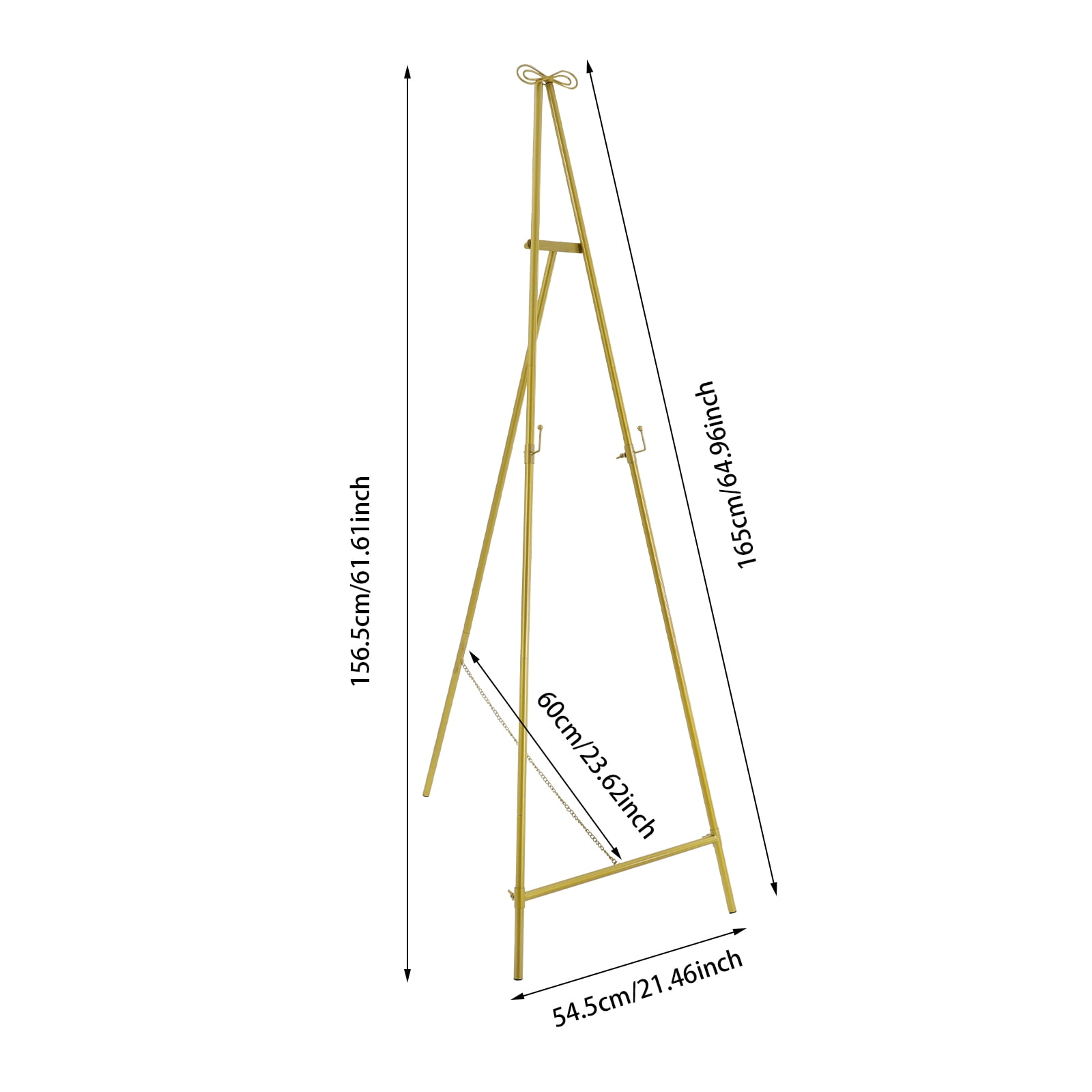 Wildnix Gold Roadway Wedding Stand, Triangular Display Easel, Adjustable Tilt and Hook, Perfect for Wedding Decorations and Events