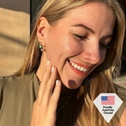 Cate & Chloe McKenzie 18k White Gold Plated Drop Dangle Earrings with Swarovski Crystals for Women