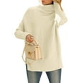 thumbnail image 2 of Women'S Oversized Loose Sweater Autumn Batwing Sleeve Ribbed Tunic Sweater Apricot XXL, 2 of 9