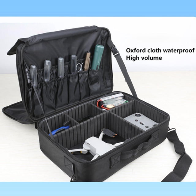 Bolsa de transporte para controlador RC, color negro, ajustable, con divisor, portátil, de tela Oxford, ligera, resistente, con cierre de cremallera. M
