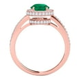 thumbnail image 4 of Mauli Jewels Engagement Rings for Women 1.35 Carat Antique Design Halo Emerald And Diamond Engagement Ring 4-prong 14k Solid Rose Gold, 4 of 7