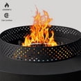 thumbnail image 3 of 32-inch Fire Pit Table, 65000 BTU Outdoor Fire Pit, Includes Tank Table, Wind Guard, Rain Cover, and Enamel Baking Pan; CSA-Certified,4–8 People, 3 of 8