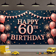 thumbnail image 3 of Decorative Design Birthday Banner Glitter Happy 60th Birthday Balloon for Milestone Celebration Party Decoration Event, 3 of 9
