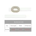 thumbnail image 4 of INSPIRE CHIC Women's Faux Leather Thin Belt Ladies Belt with Pearl Rhinestone Buckle for Jeans Pants 103x1.8cm/40.6x0.7" White, 4 of 6