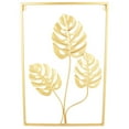 thumbnail image 6 of 3 Pack Gold Metal Wall Art Large Leaf Frame Accent Leaves Wall Decor Home Gold 3Pcs Over-The-Door Metal Leaves Hanging Sculpture 60cm Wall Art Decor Mantel Gold Metal Wall Decor Golden Leaf Wall, 6 of 12