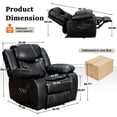 thumbnail image 4 of Wide Seating Durable Faux Leather Recliner Chair with Massage and Heating Function for Living Room Black, 4 of 13