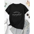 thumbnail image 4 of Chic Letter Print Women's T-Shirt - Casual Crew Neck, Short Sleeve, Stretchy Polyester Blend, Machine Washable - Perfect for Summer & Casual Attire, 4 of 8