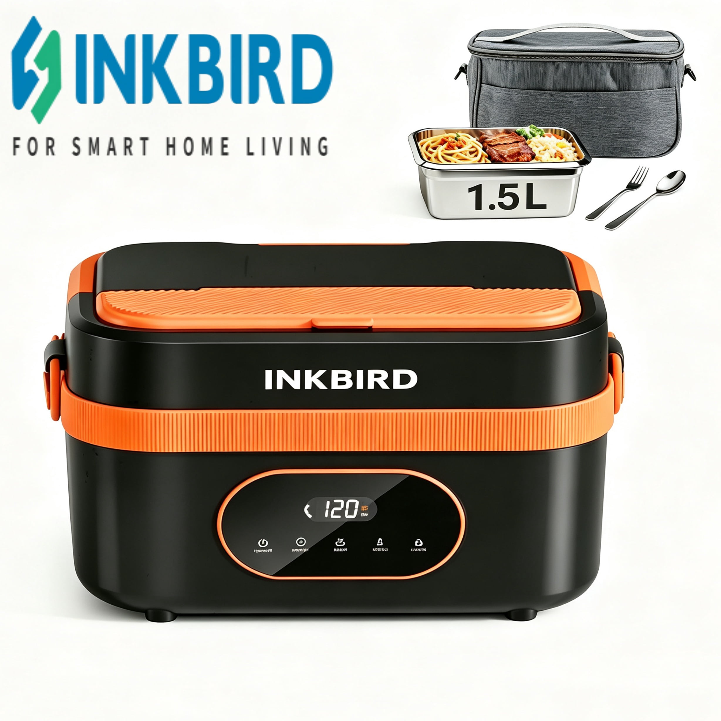 INKBIRD Cordless Electric Lunch Box, Heated Food Warmer with Scheduled Heating, Portable, Dishwasher Safe