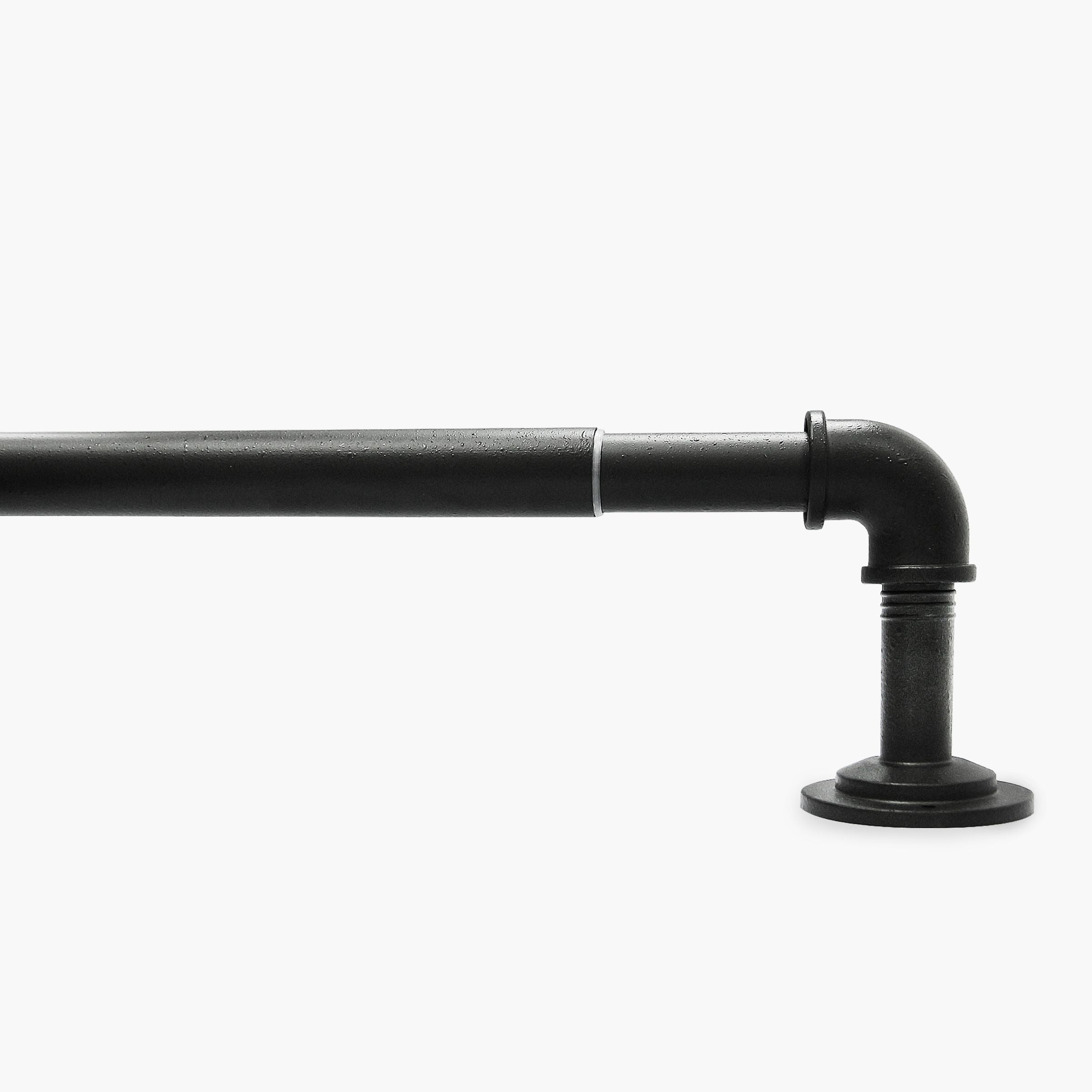 Better Homes & Gardens 1" Industrial Pipe Single Curtain Rod 42-120" Wrought Iron