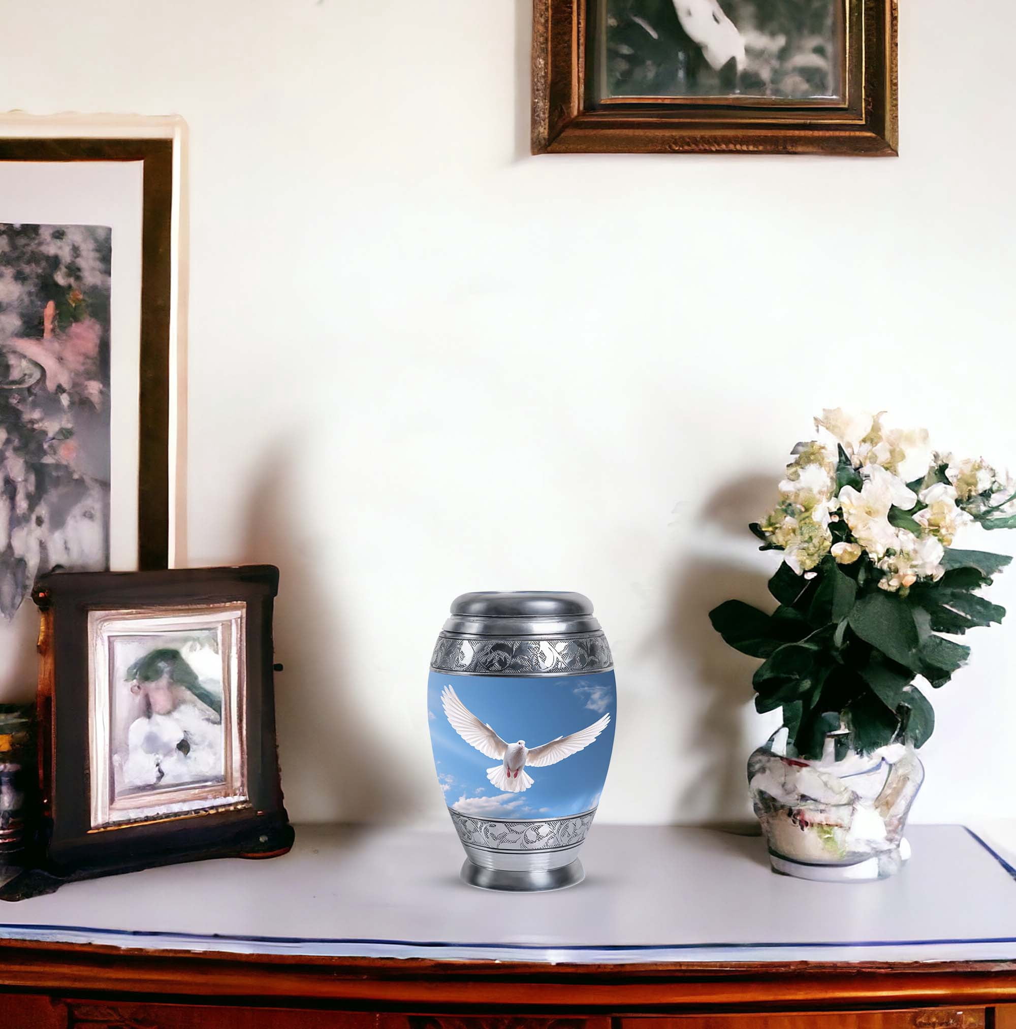 White Dove Small Decorative Urn - Ashes Urns Human Remains - Urn For Human Ashes Adult Men - Urns For Women Human Ashes - Adult Cremation Urns - Dove Urns For Human Ashes (Size - 3inch, 1pcs)