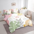 thumbnail image 3 of jejeloiu Rustic Plant Leaves 7-Piece Twin Bedding Sets,Tropical Monstera Leaf Bedding Comforter Set,Pink Cute Floral Sheet Sets For Kids,Luxury Bedroom Decor Reversible, 3 of 8