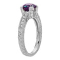 thumbnail image 2 of Galaxy Gold Size 10.0  14K Solid White Gold Ring with Natural Diamonds & Round Shape Lab. Grown  Alexandrite Grade AAA, 2 of 5